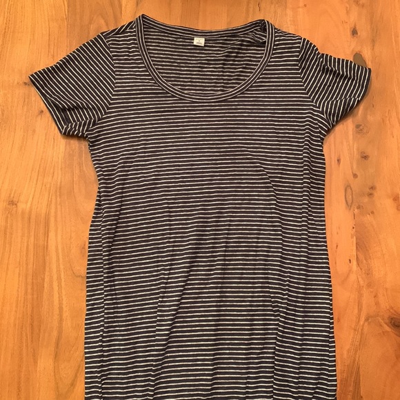 Medium Old Navy Long Dress - Navy and White Striped - Picture 2 of 4